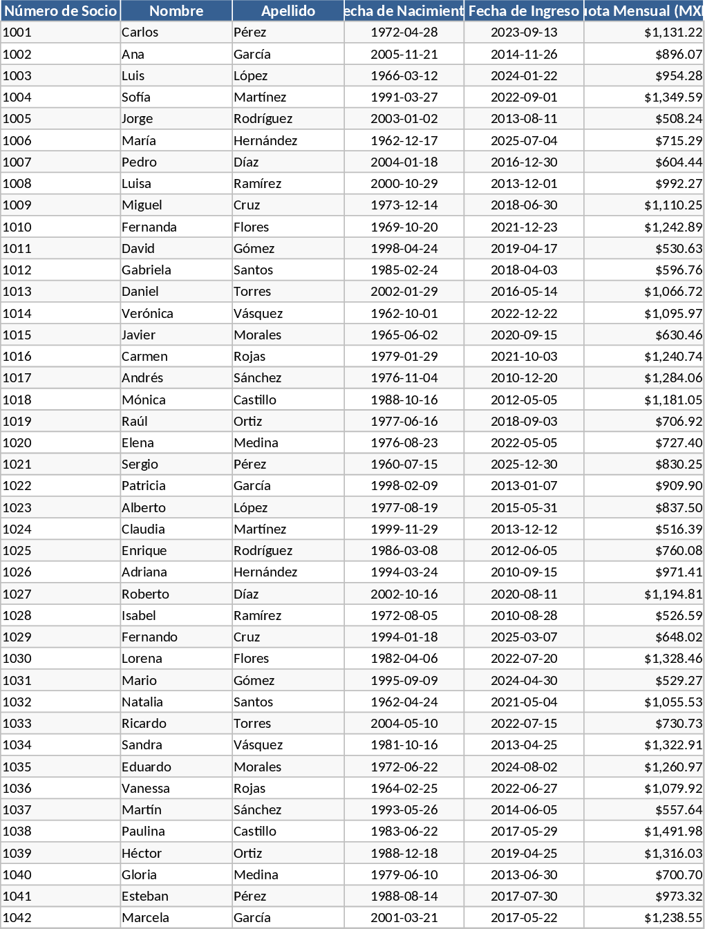 Annual Membership Fee Tracker Template