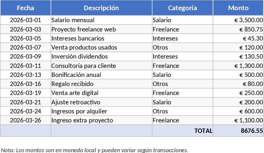 Orçamento Mensal Pessoal Modelo