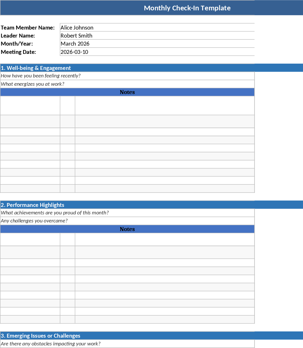 월간 비즈니스 KPI 대시보드 템플릿