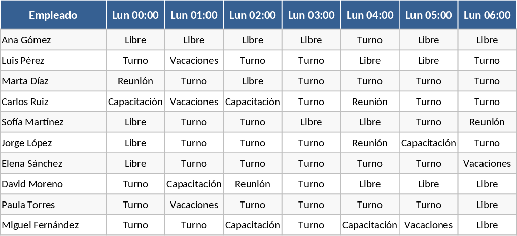 Agenda de 56 Horas (Seg‑Qua) Modelo