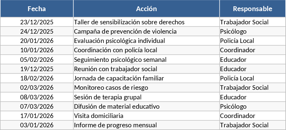 Plan d'action complet Modèle