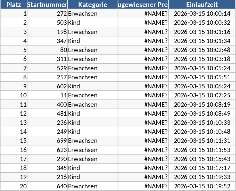 アヒルレースゴール追跡・賞品割当 テンプレート