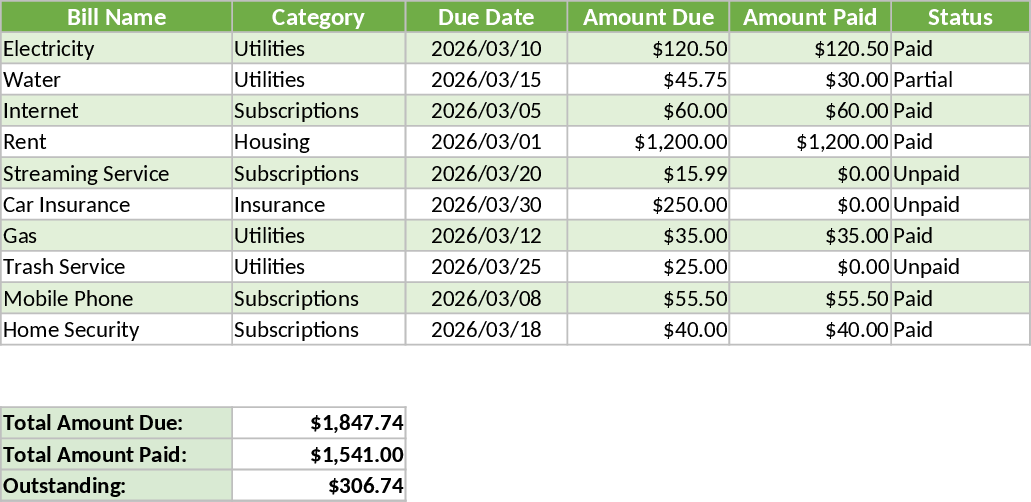 自動月次債務スノーボール＆財務管理 テンプレート