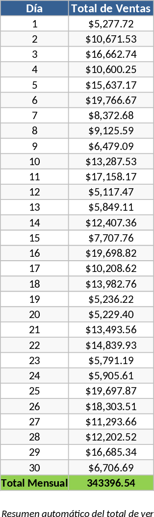 Daily Sales Tracker with Monthly Summary Template