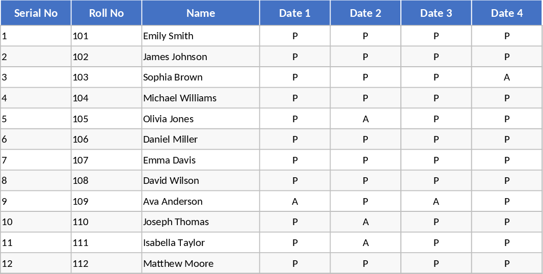 학번별 출석·성적 시트 템플릿