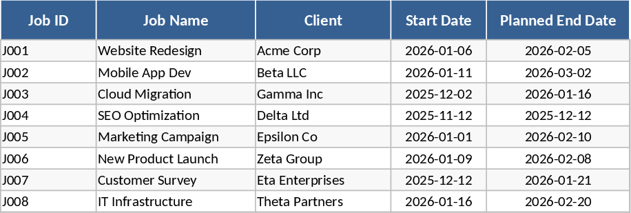 Gantt Chart Project Management and Timeline Template