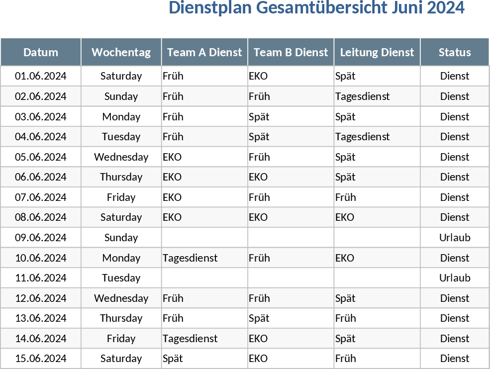 Escala Mensal de Plantão e Licenças Modelo