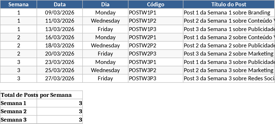 6か月ソーシャルメディアコンテンツカレンダー テンプレート
