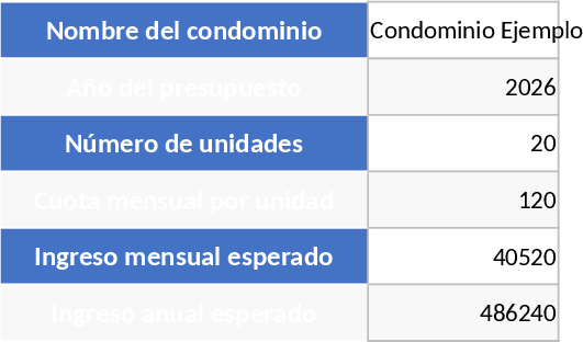 Professional Condominium Budget Template