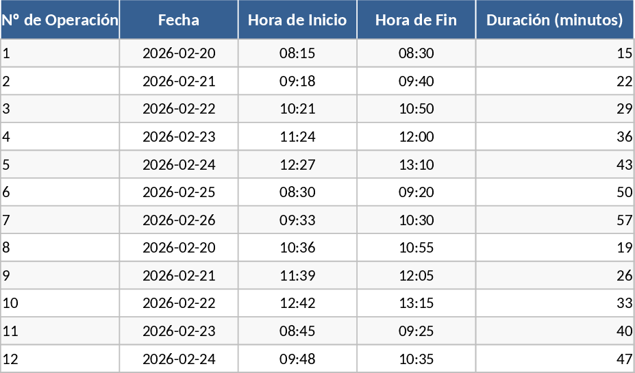 Time Measurement Log Template