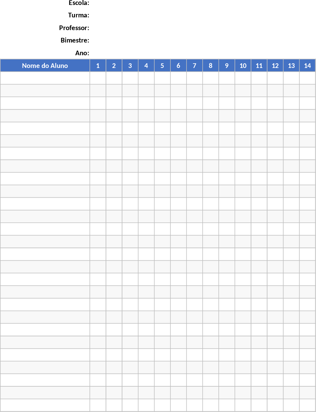 月間出席管理シート テンプレート