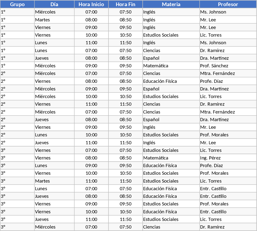 5인 교사 학교 일정 및 영어 수업 플래너 템플릿