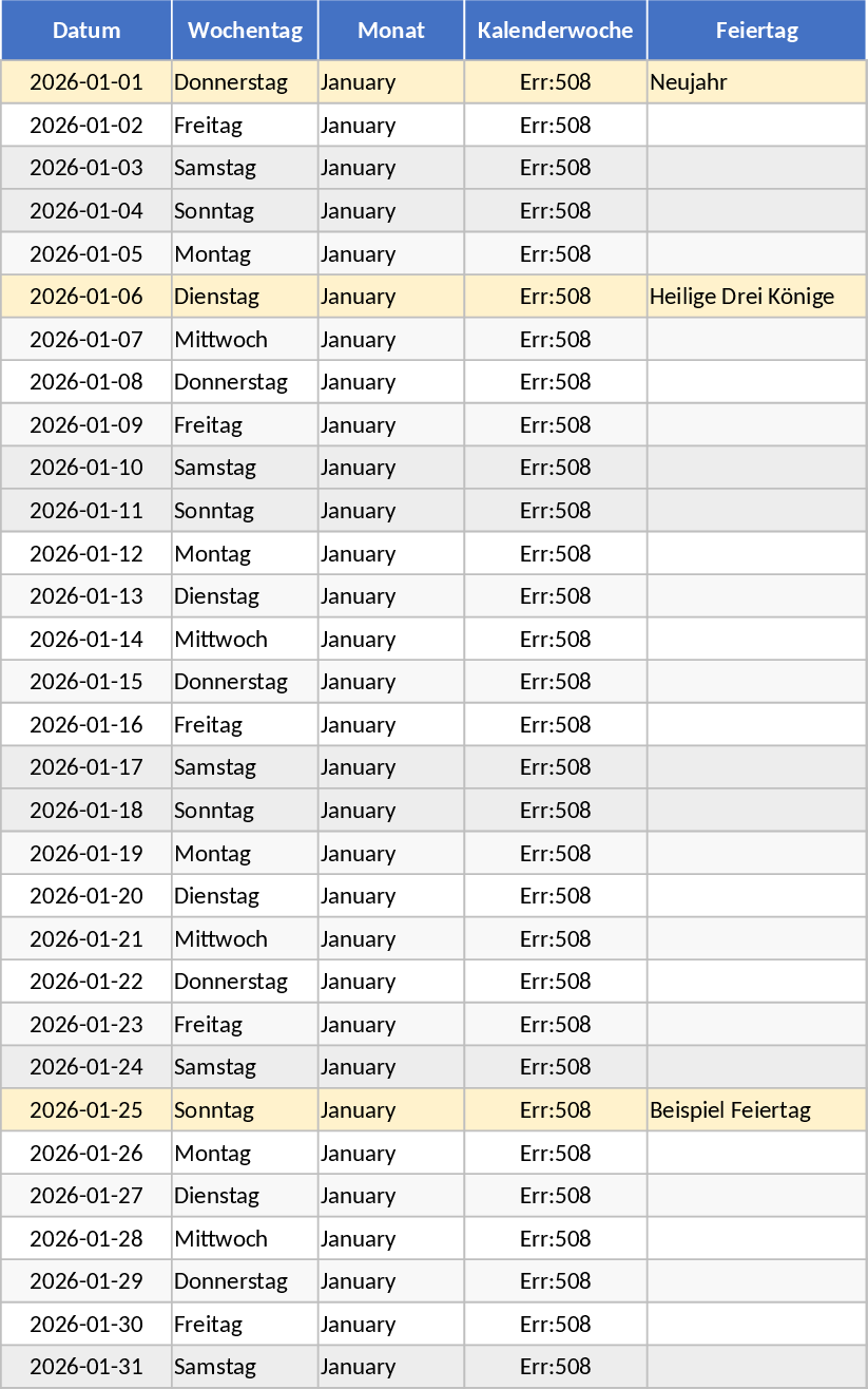 2026年祝日カレンダー テンプレート