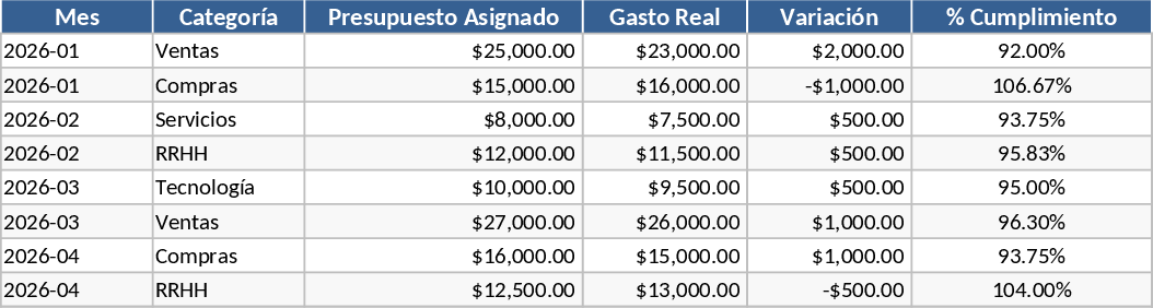 Small Business Budget Planner Template