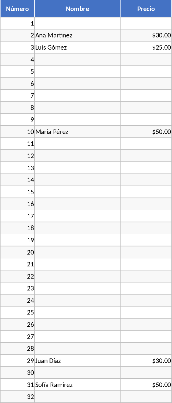 100 Number Raffle Sign-Up and Price Tracker Template