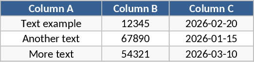 青色4×3グリッド表 テンプレート