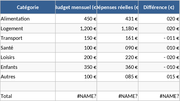 Family Budget Planner Template