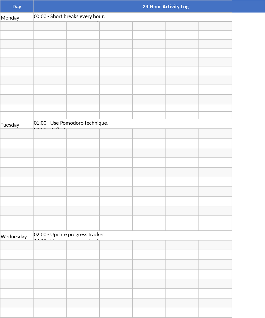 GTD and CBT Avoidance Tracking Productivity Planner Template